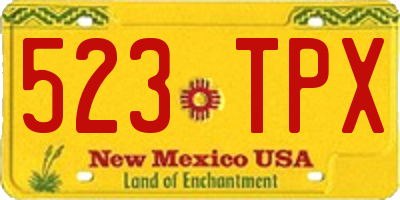 NM license plate 523TPX