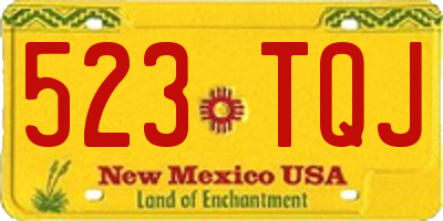 NM license plate 523TQJ