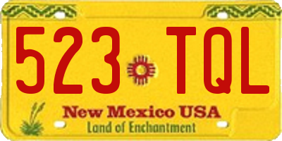 NM license plate 523TQL
