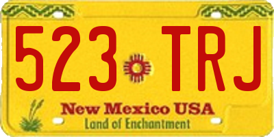 NM license plate 523TRJ