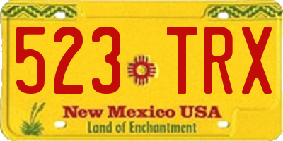 NM license plate 523TRX
