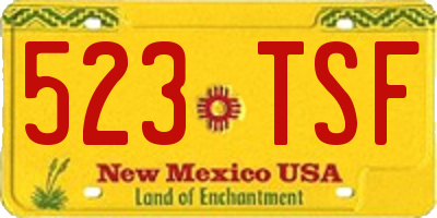 NM license plate 523TSF