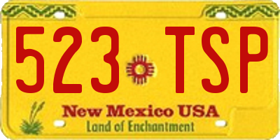 NM license plate 523TSP