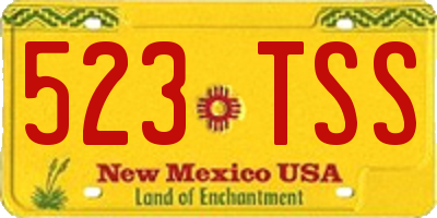 NM license plate 523TSS