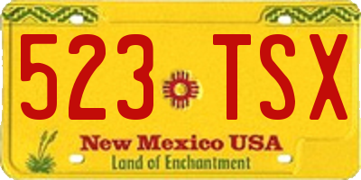 NM license plate 523TSX