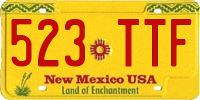 NM license plate 523TTF
