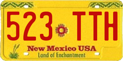 NM license plate 523TTH