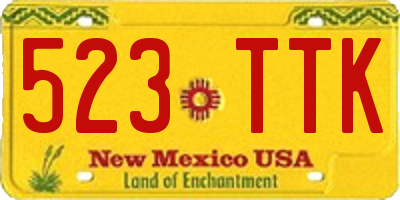 NM license plate 523TTK