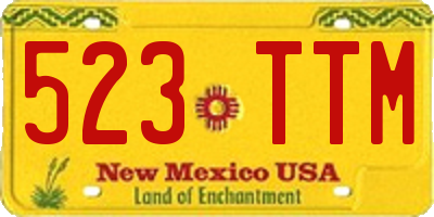 NM license plate 523TTM