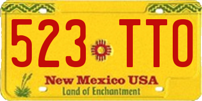 NM license plate 523TTO