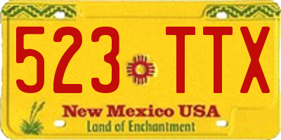 NM license plate 523TTX