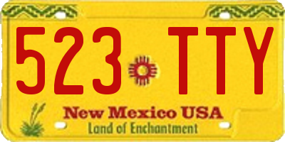 NM license plate 523TTY