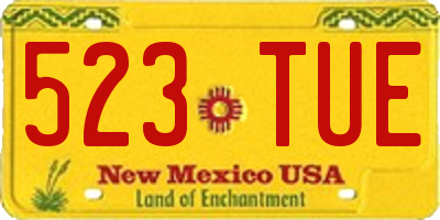 NM license plate 523TUE
