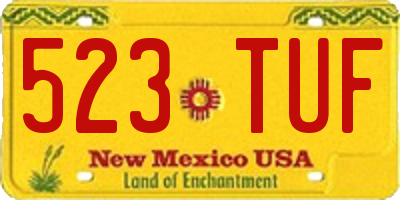 NM license plate 523TUF
