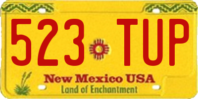 NM license plate 523TUP