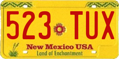 NM license plate 523TUX