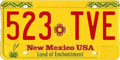 NM license plate 523TVE