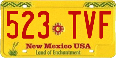 NM license plate 523TVF