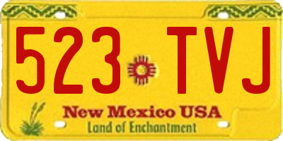 NM license plate 523TVJ