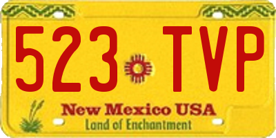 NM license plate 523TVP