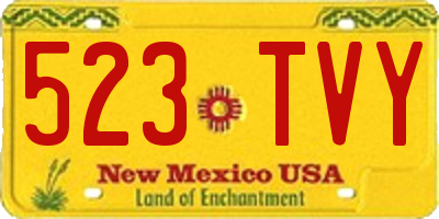 NM license plate 523TVY