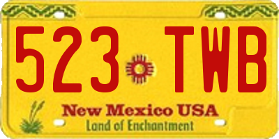 NM license plate 523TWB