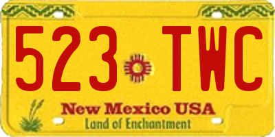 NM license plate 523TWC
