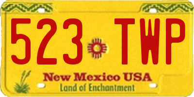 NM license plate 523TWP
