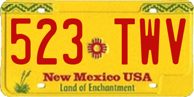 NM license plate 523TWV