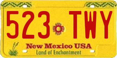 NM license plate 523TWY