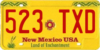 NM license plate 523TXD