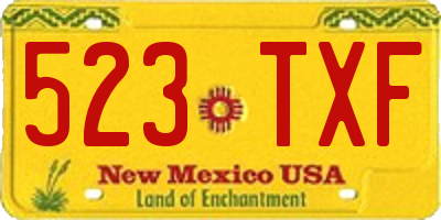 NM license plate 523TXF