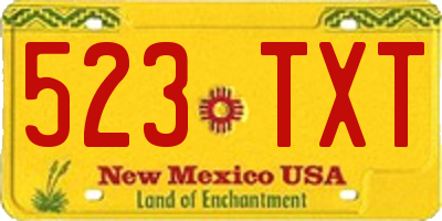 NM license plate 523TXT