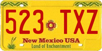 NM license plate 523TXZ
