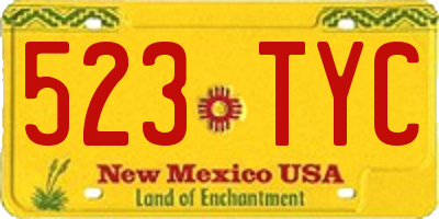 NM license plate 523TYC
