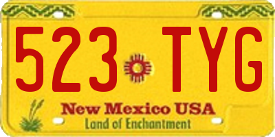 NM license plate 523TYG