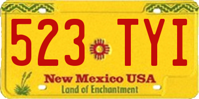 NM license plate 523TYI