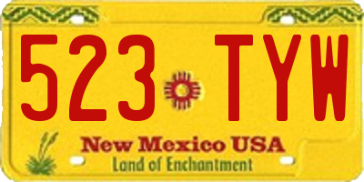 NM license plate 523TYW