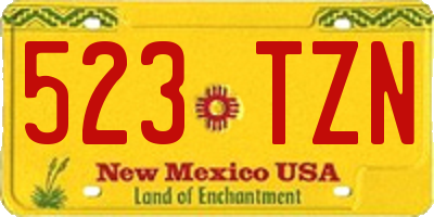 NM license plate 523TZN