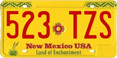 NM license plate 523TZS