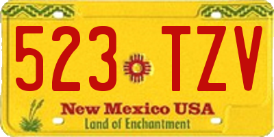 NM license plate 523TZV