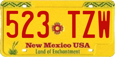NM license plate 523TZW