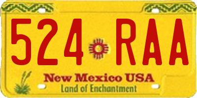 NM license plate 524RAA