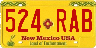 NM license plate 524RAB