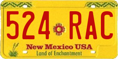 NM license plate 524RAC
