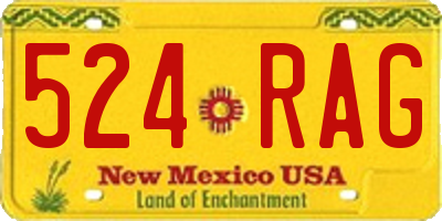NM license plate 524RAG