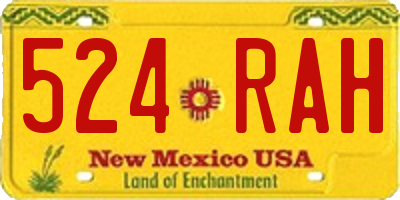 NM license plate 524RAH