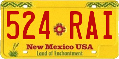 NM license plate 524RAI