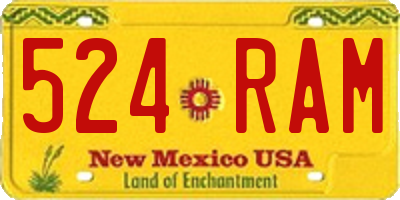 NM license plate 524RAM