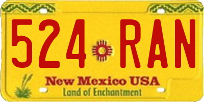 NM license plate 524RAN